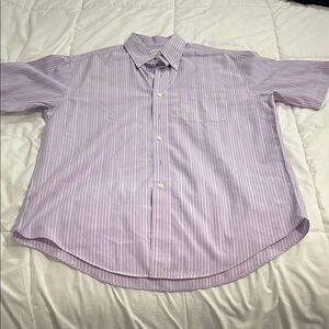 Brooks Brothers Lavender and White Striped Button-Down Shirt